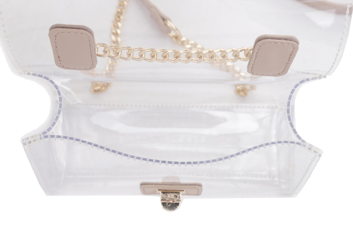 Avery Turn Lock Hardware Clear Crossbody