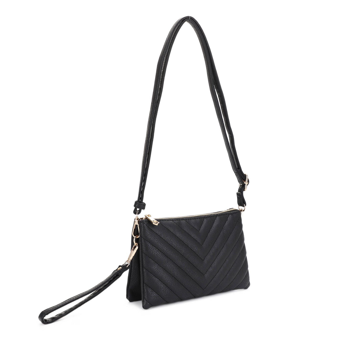 Callie Chevron Quilted Multi Compartment Crossbody