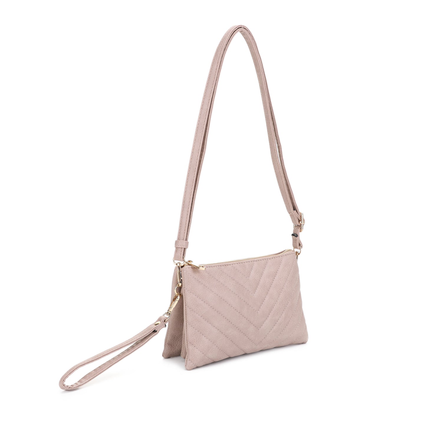 Callie Chevron Quilted Multi Compartment Crossbody