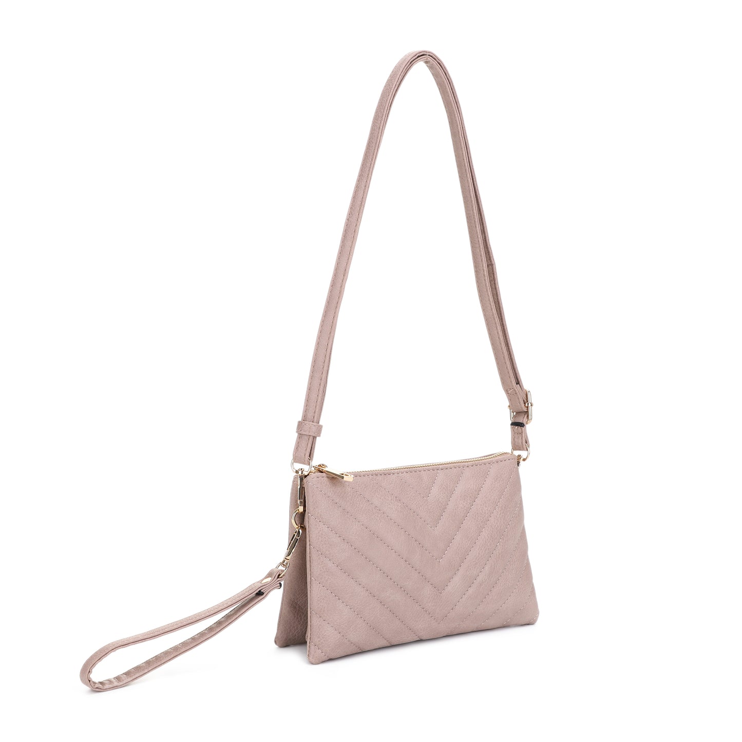 Callie Chevron Quilted Multi Compartment Crossbody