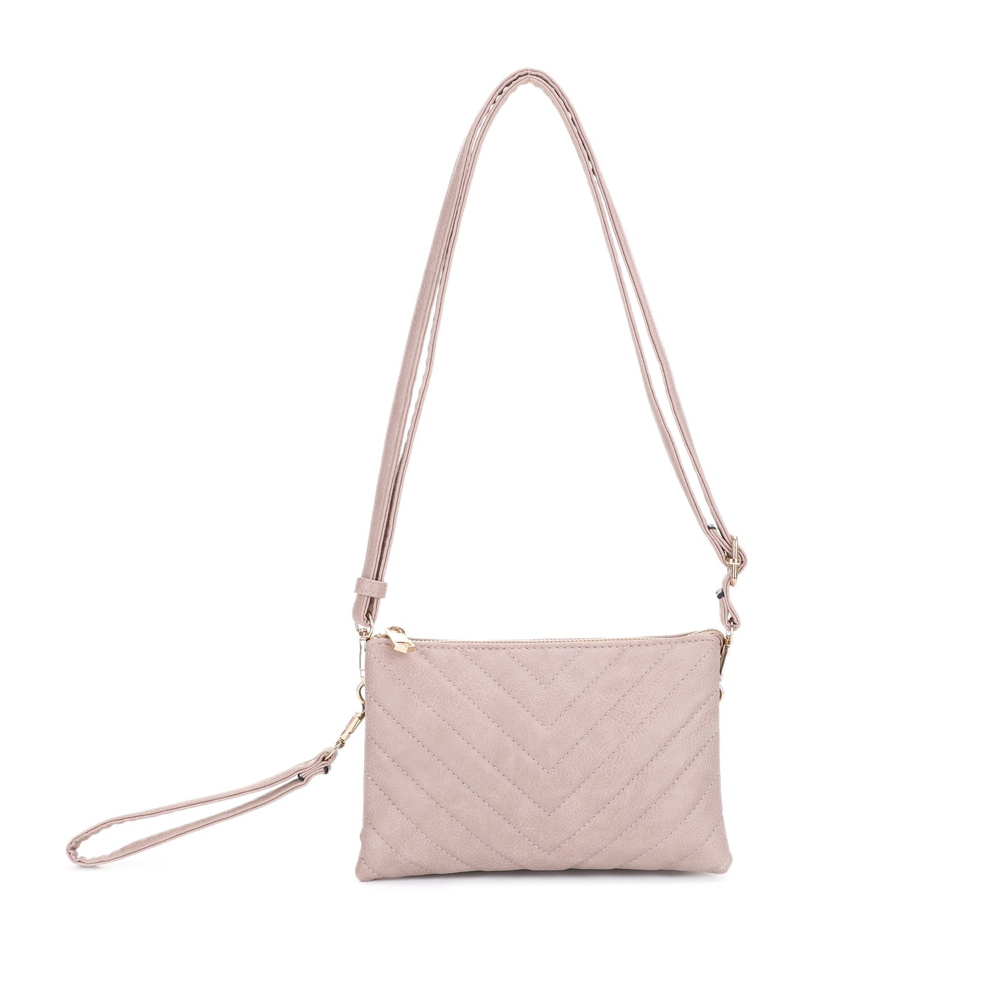 Callie Chevron Quilted Multi Compartment Crossbody