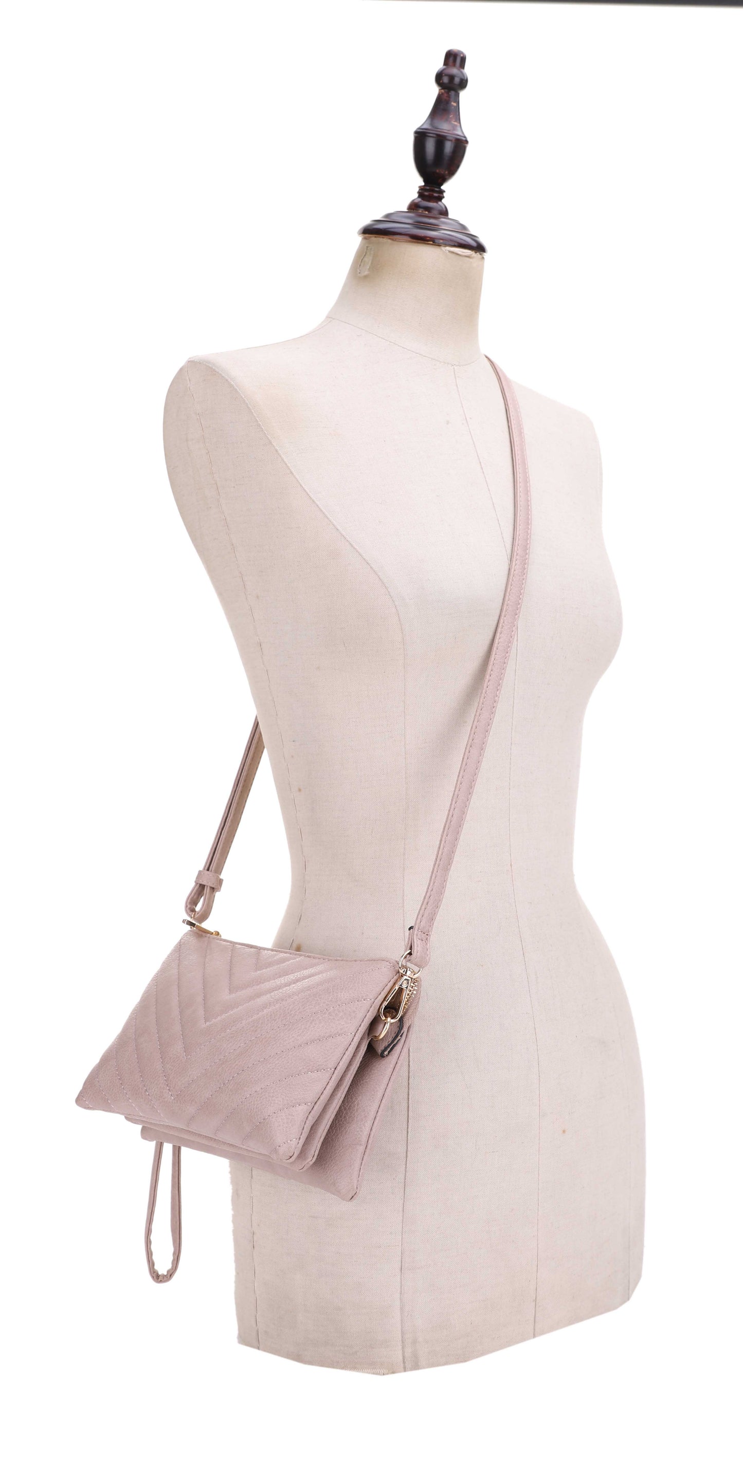 Callie Chevron Quilted Multi Compartment Crossbody