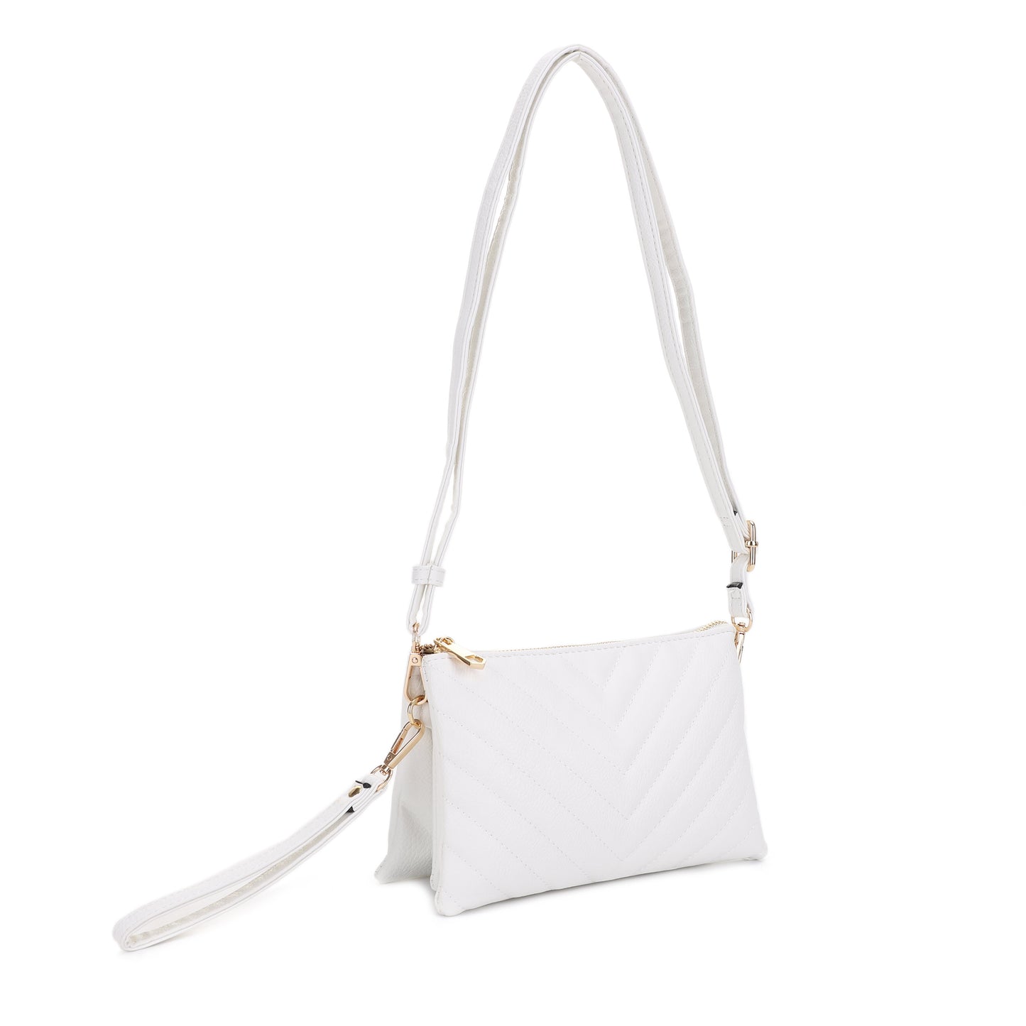 Callie Chevron Quilted Multi Compartment Crossbody