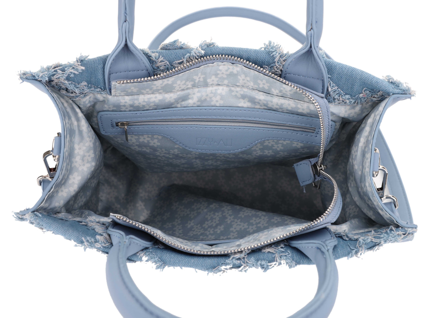 Nova Distressed Diamond Denim Satchel
