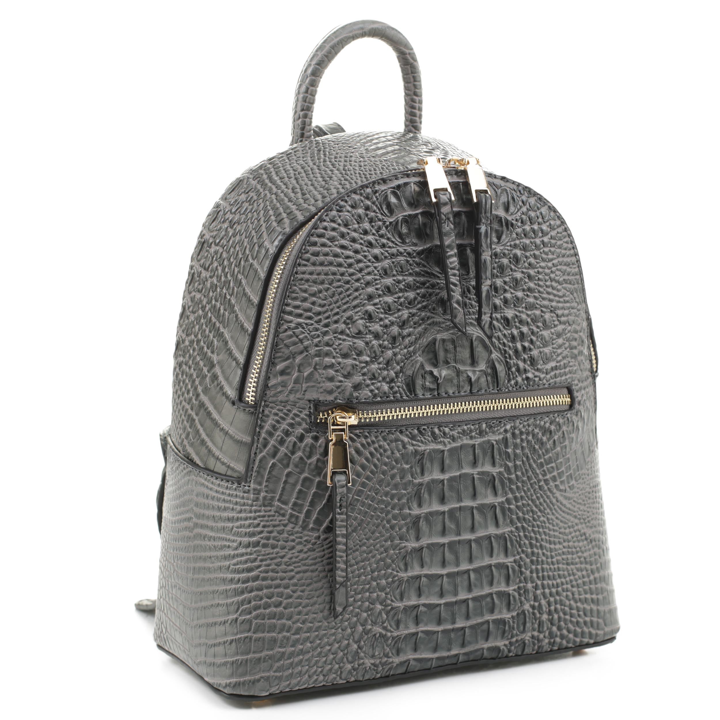 croc embossed mini backpack Blake Crocodile Embossed Backpack – Shop Isabelle Handbags