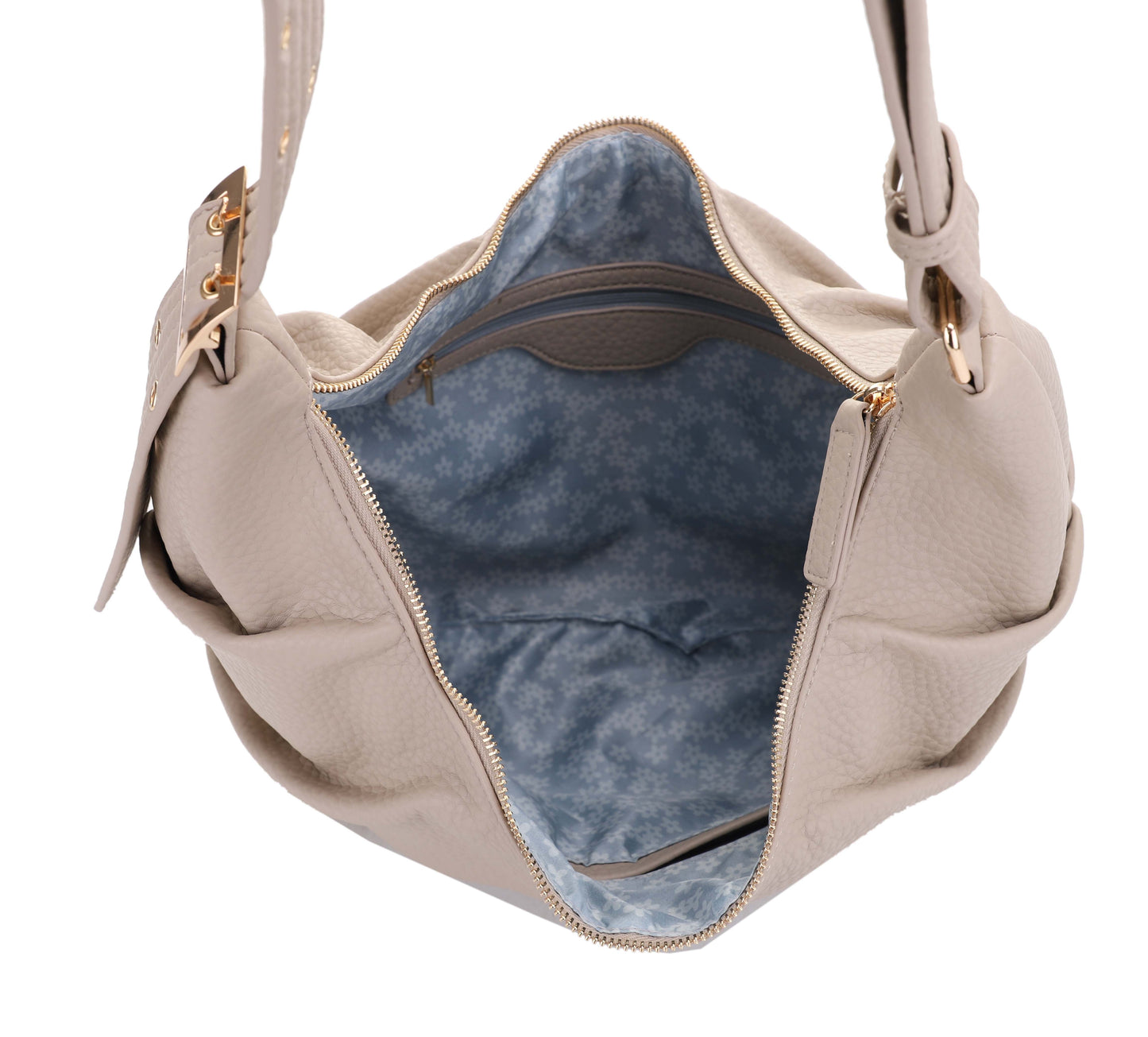 Sharon Ruched Crescent Hobo Shoulder Bag