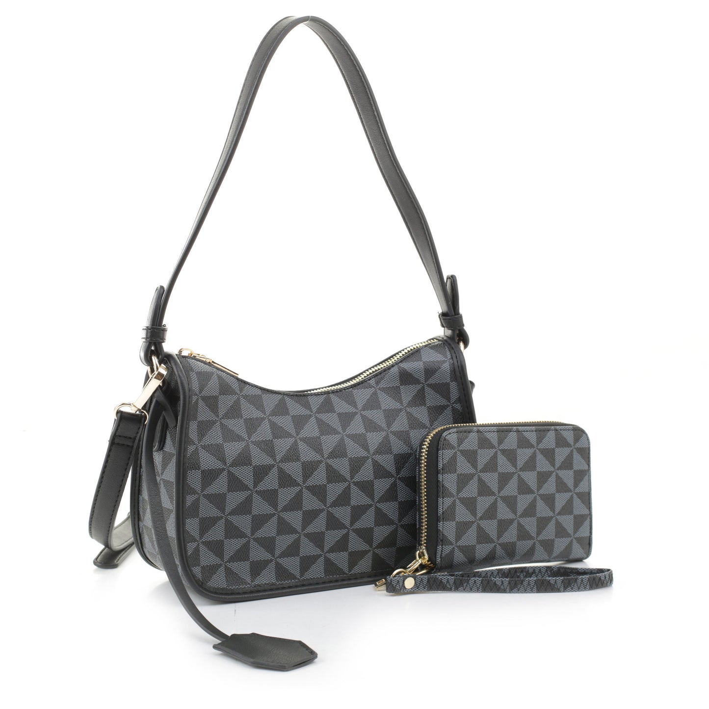 Vivi Geometric Monogrammed Medium Shoulder Set