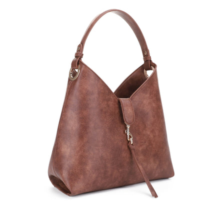 Thorton Swivel Snap Clasp Flap Accent Hobo Bag