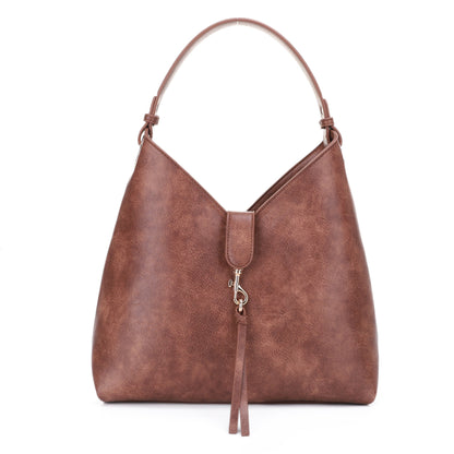 Thorton Swivel Snap Clasp Flap Accent Hobo Bag