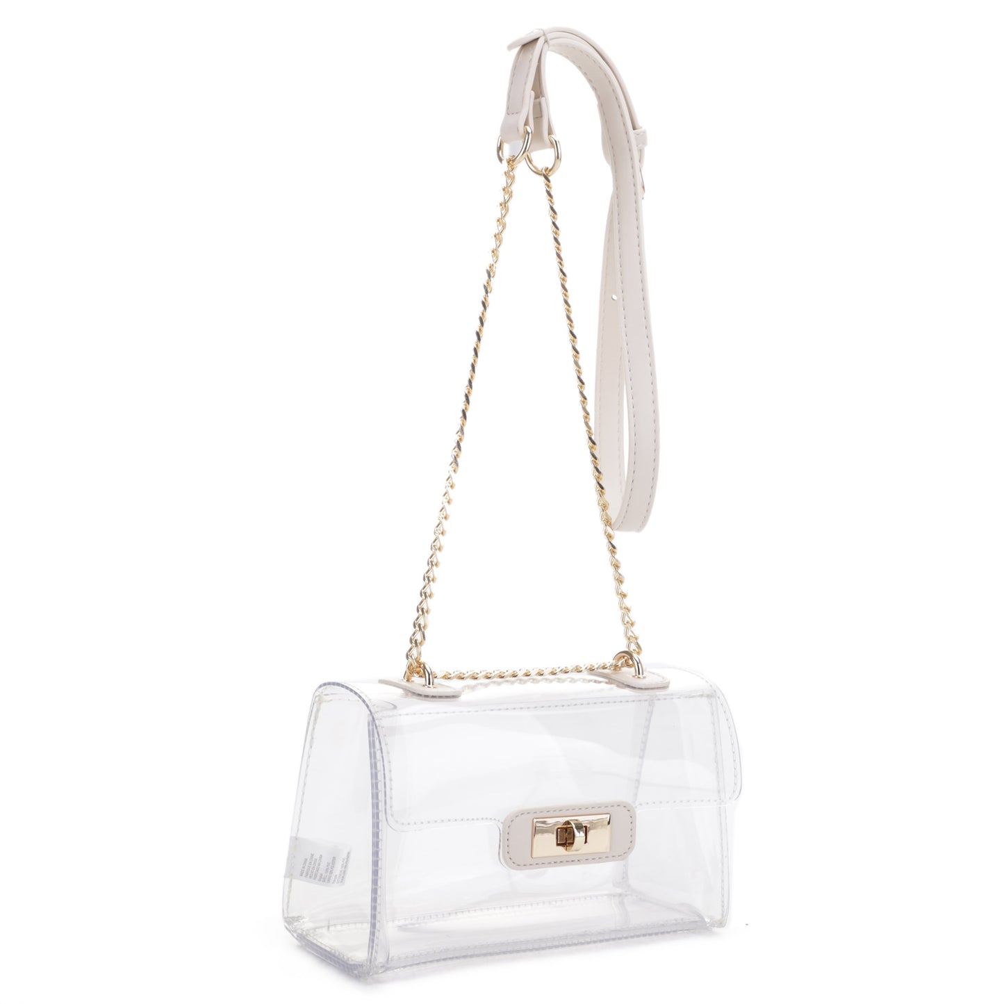 Avery Turn Lock Hardware Clear Crossbody