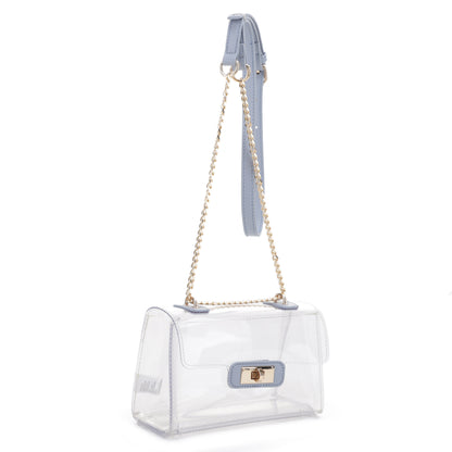 Avery Turn Lock Hardware Clear Crossbody