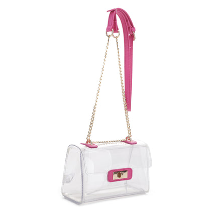 Avery Turn Lock Hardware Clear Crossbody