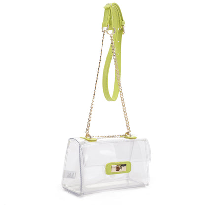 Avery Turn Lock Hardware Clear Crossbody