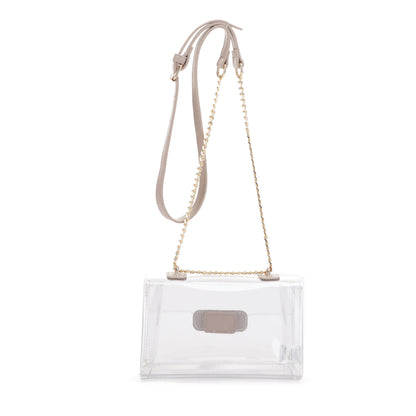 Avery Turn Lock Hardware Clear Crossbody