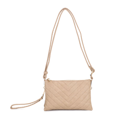 Callie Chevron Quilted Multi Compartment Crossbody