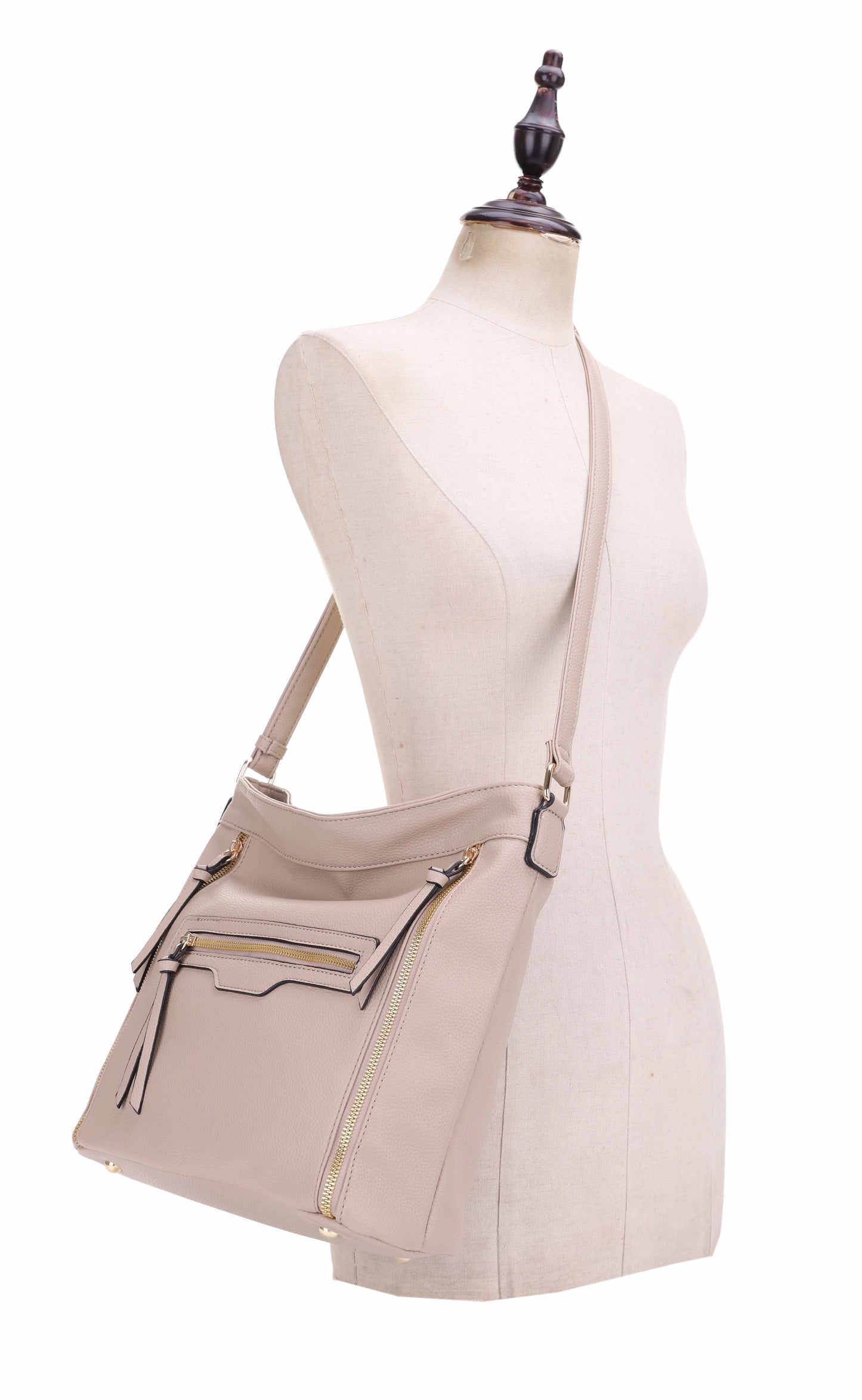 Kipley Multi-Zipper Crossbody Hobo