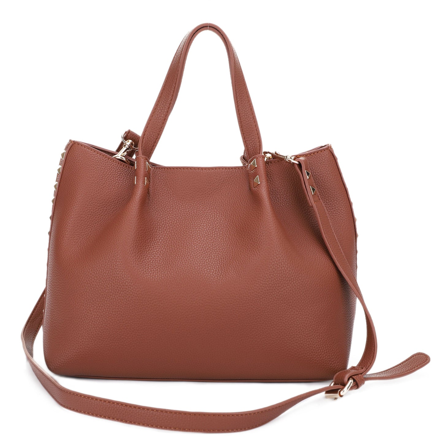 Riley Studded Ruched Tote Bag