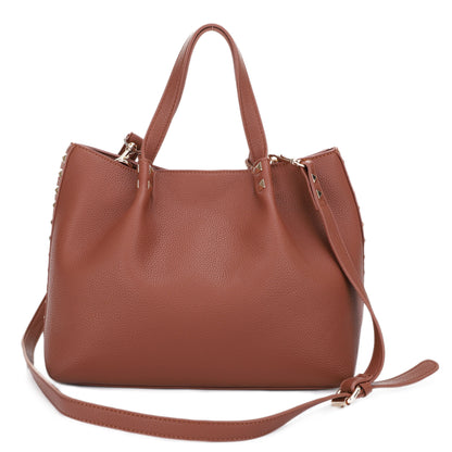 Riley Studded Ruched Tote Bag