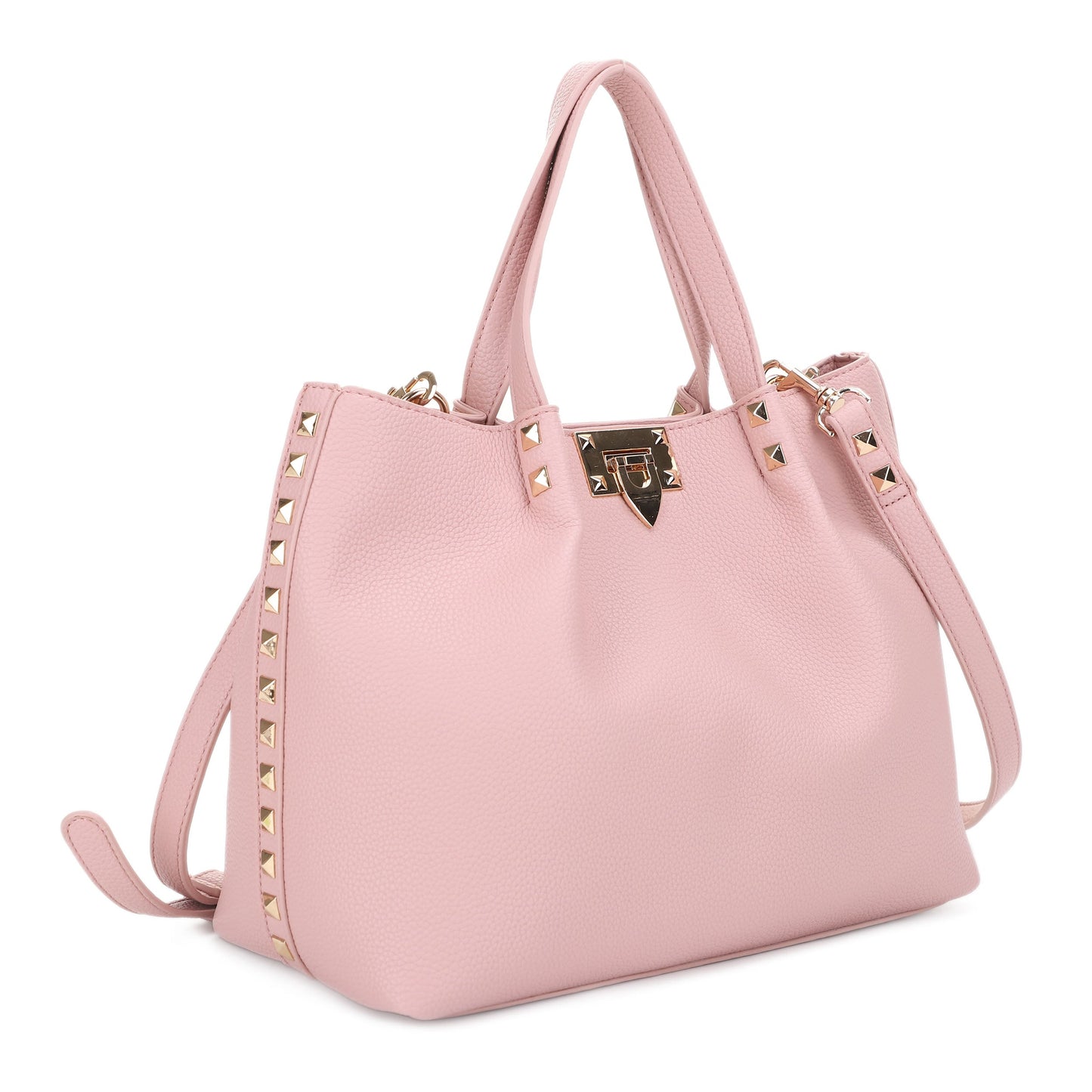 Riley Studded Ruched Tote Bag