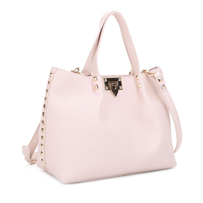 Riley Studded Ruched Tote Bag