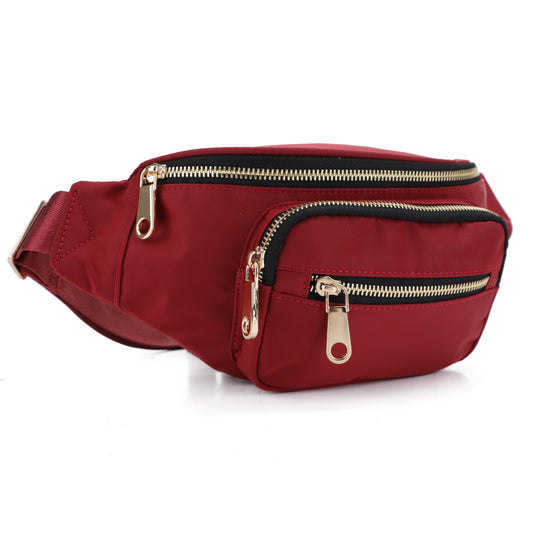 Nylon Fanny Pack with Gold Hardware