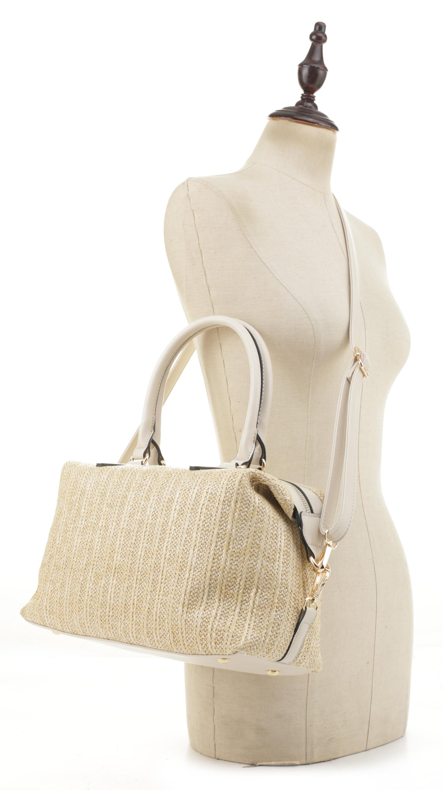 Zara Mini Straw Duffel