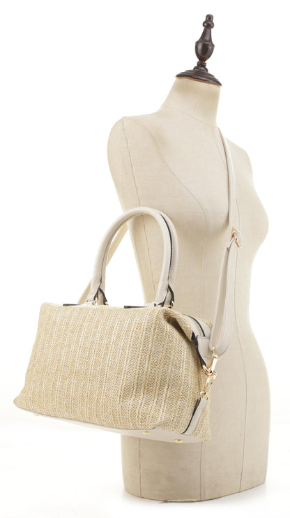 Zara Mini Straw Duffel