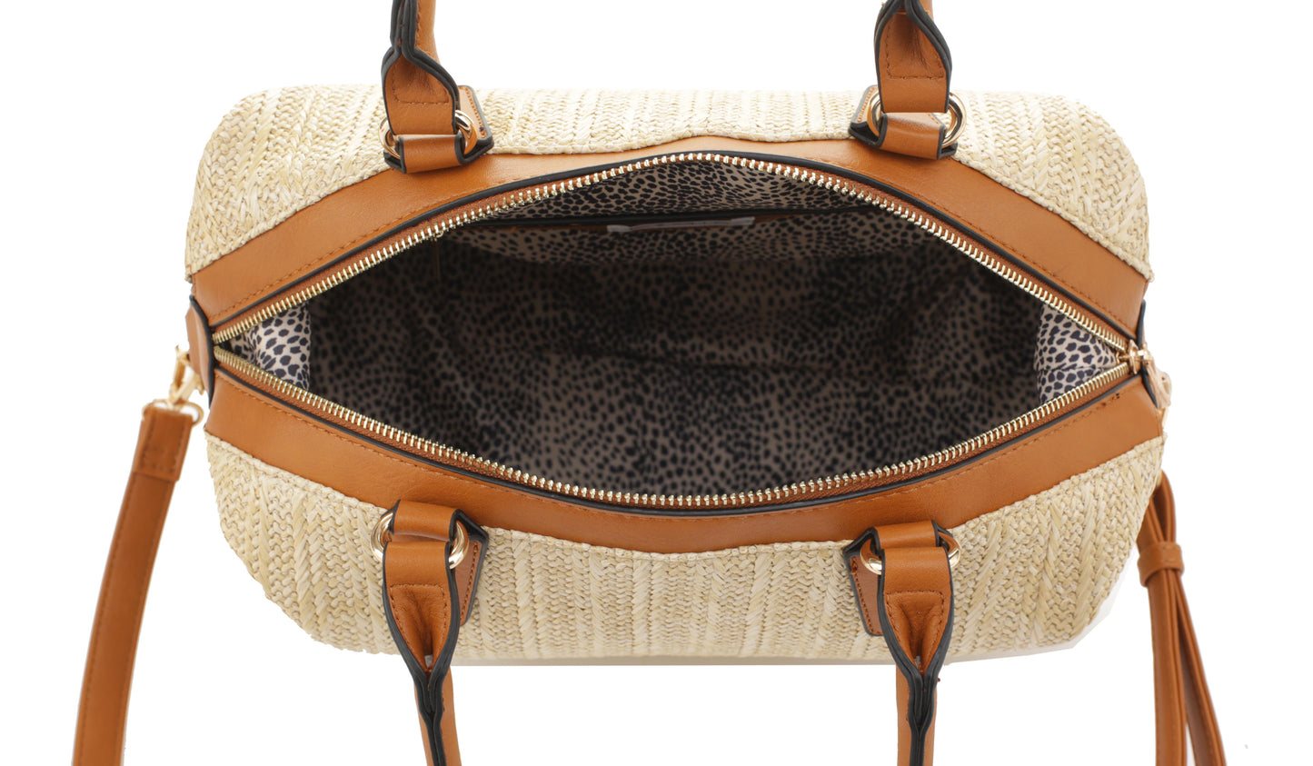 Zara Mini Straw Duffel