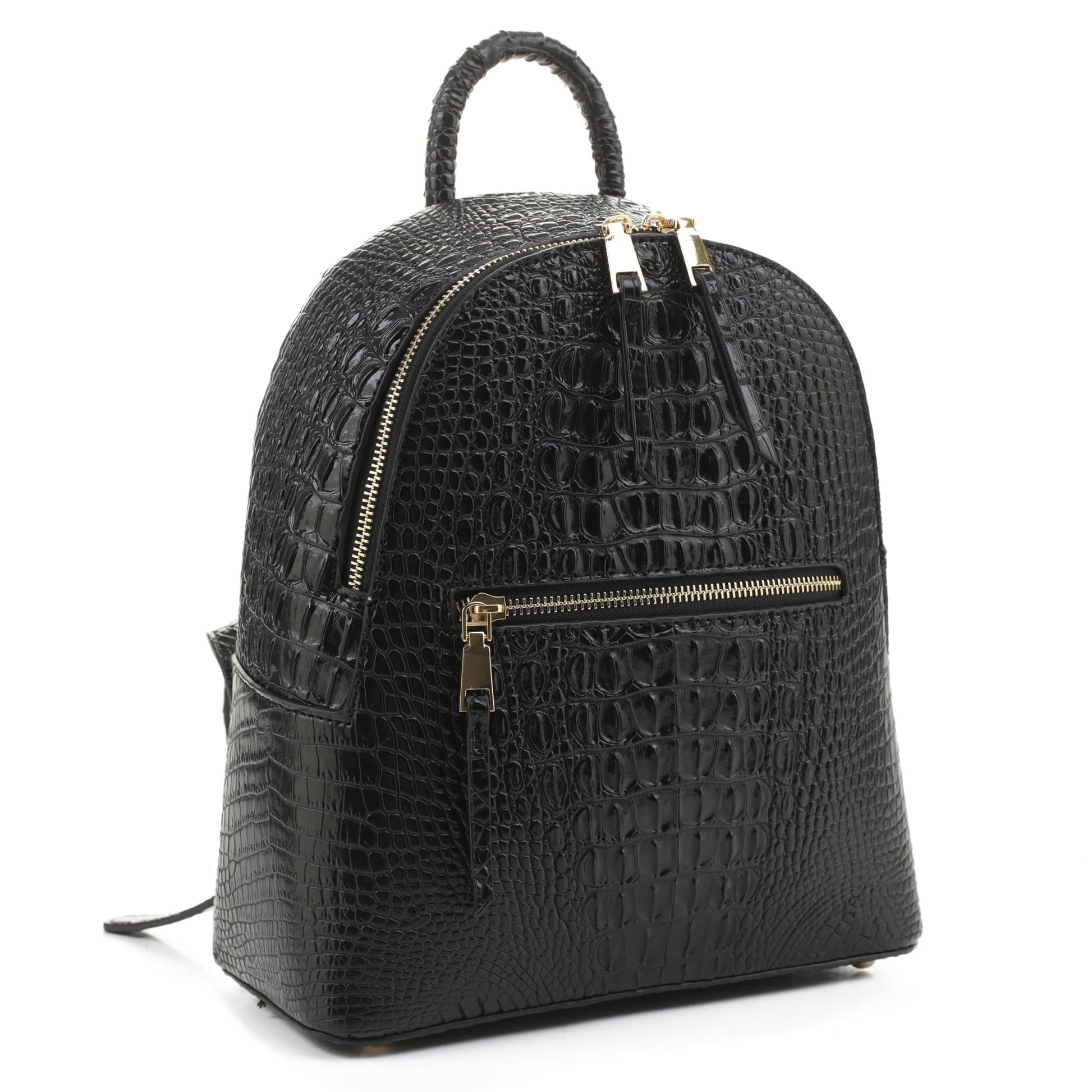campus backpack in croc embossed leather Blake Crocodile Embossed Backpack