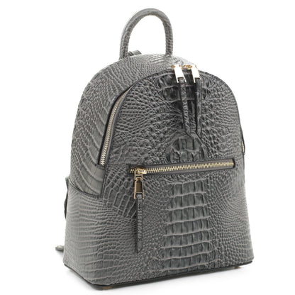 cooper faux crocodile embossed leather backpack Blake Crocodile Embossed Backpack