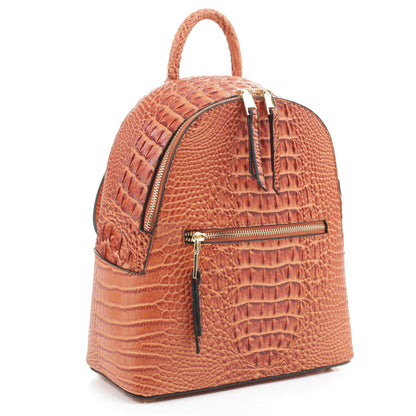 croc embossed mini backpack Emma Mesch Official Store Adjustable Straps With 27.1 (68 Cm) Drop Blake Crocodile Embossed Backpack