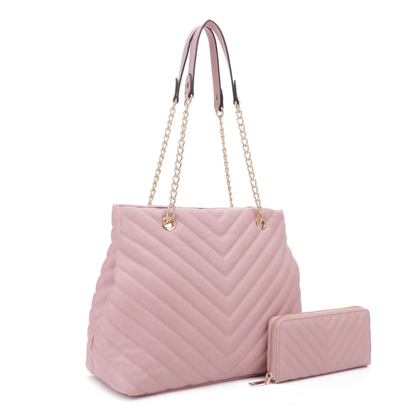 Chevron Quilted with Wallet Shoulder Bag