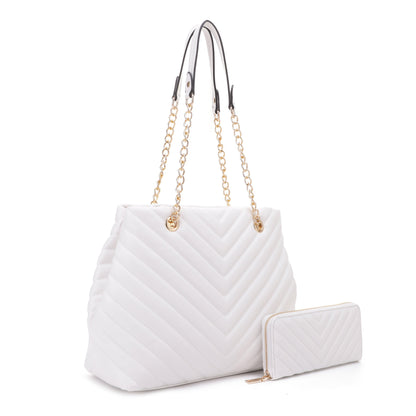 Valeria Chevron Quilted Shoulder