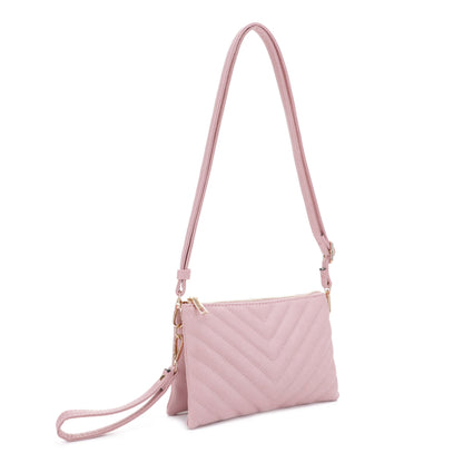 Callie Chevron Quilted Multi Compartment Crossbody