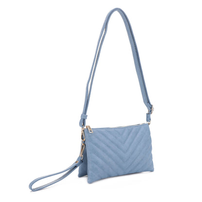Callie Chevron Quilted Multi Compartment Crossbody