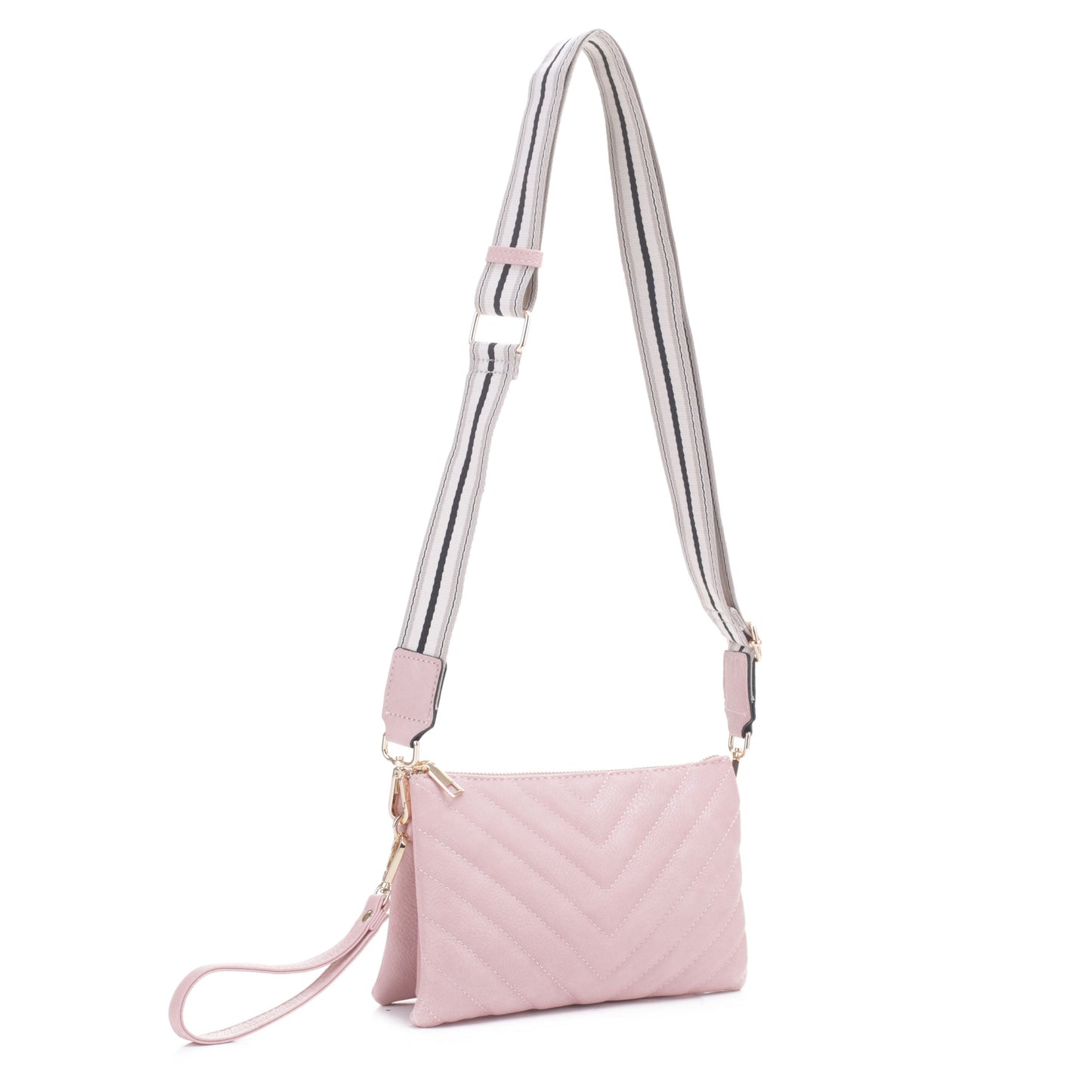 Callie Chevron Crossbody with Light Webbing Strap