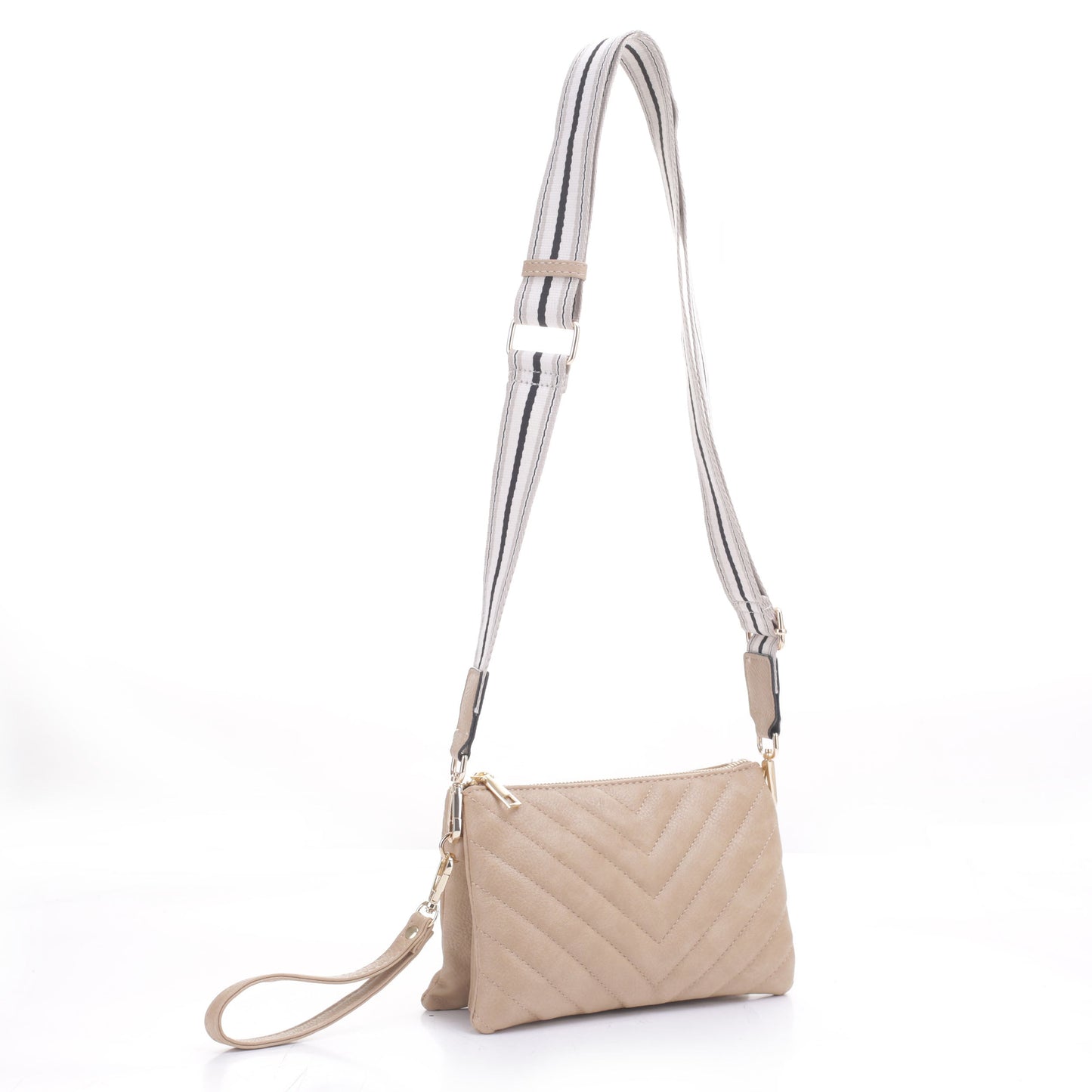 Callie Chevron Crossbody with Light Webbing Strap