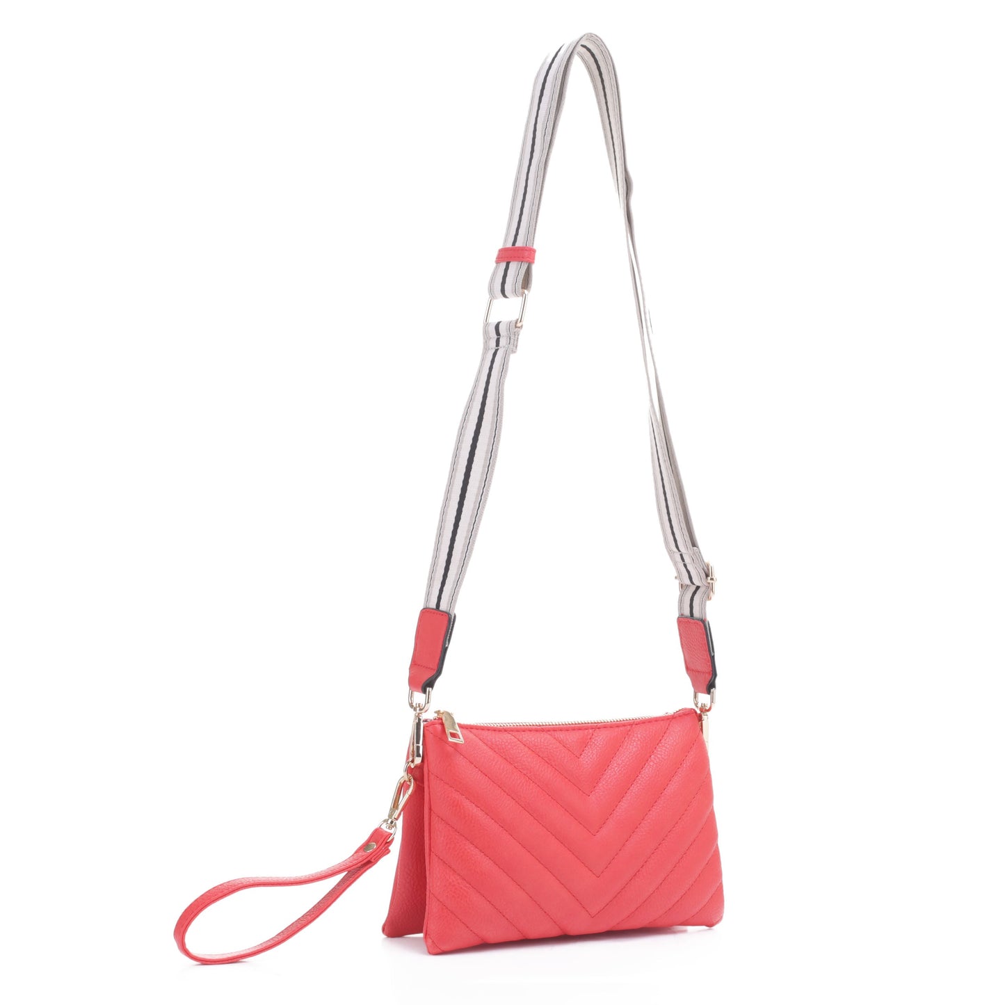 Callie Chevron Crossbody with Light Webbing Strap