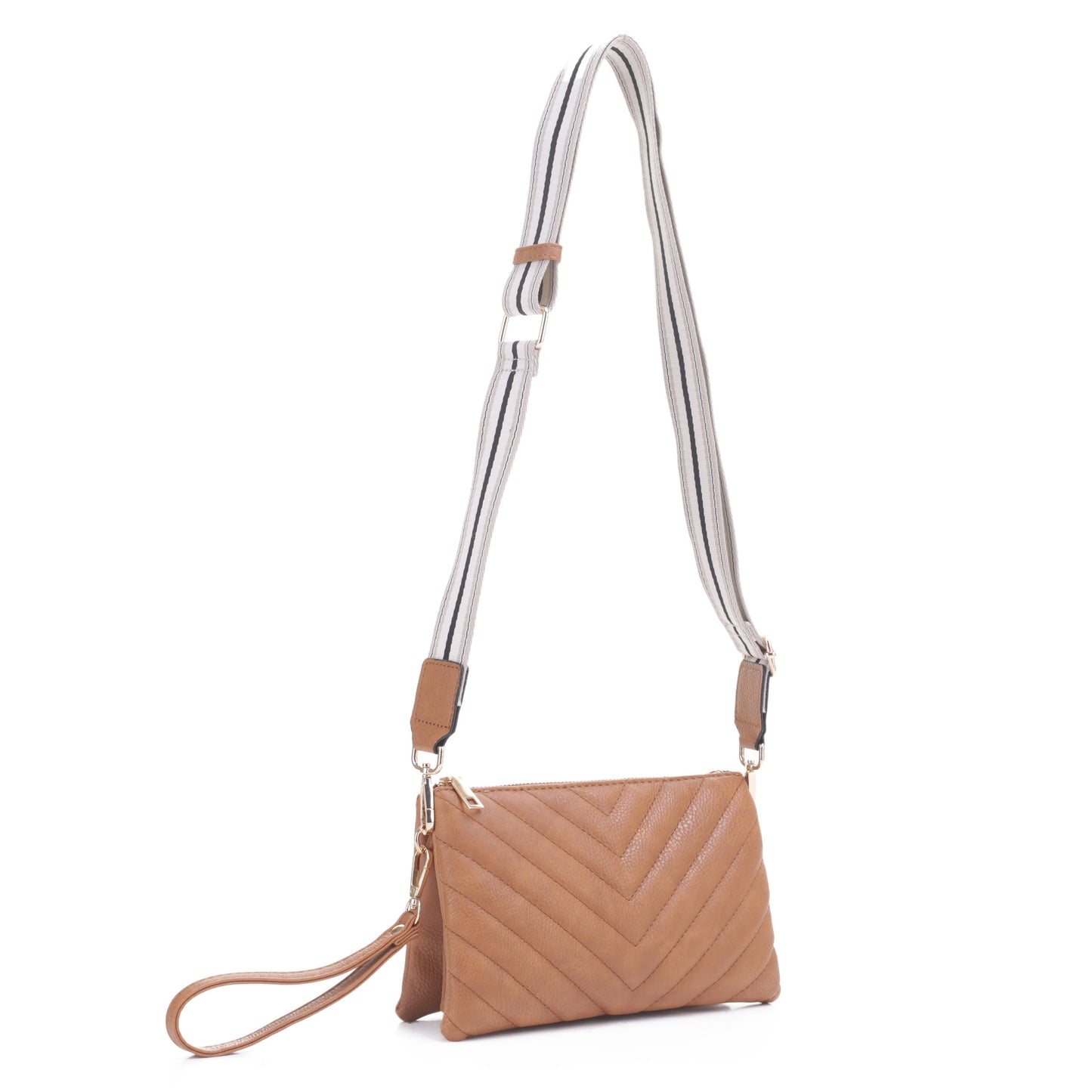 Callie Chevron Crossbody with Light Webbing Strap