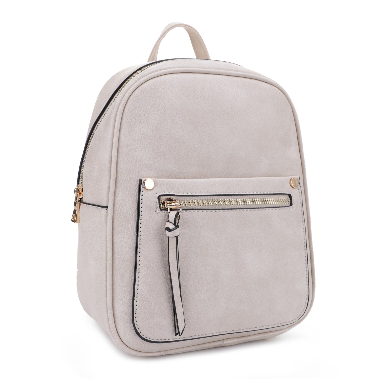 Gold Button Accents Front Pocket Mini Backpack