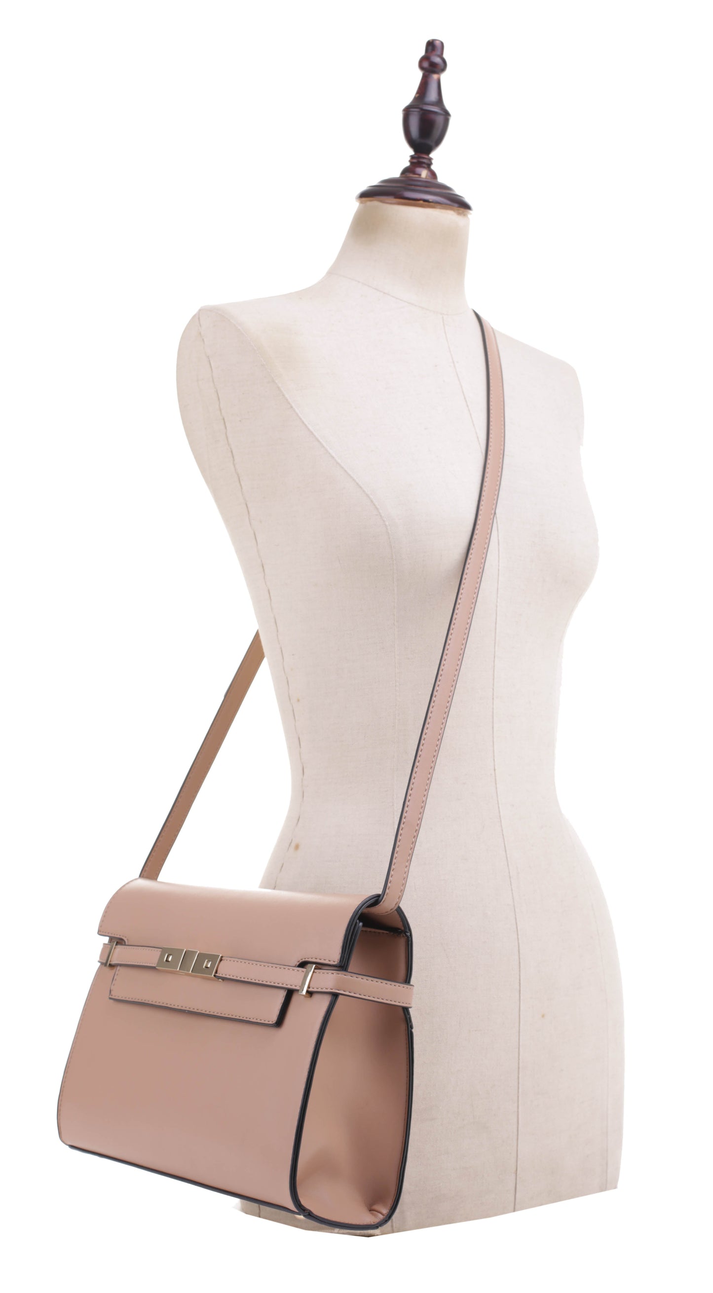Belt Lock Medium Flap Shoulder Bag