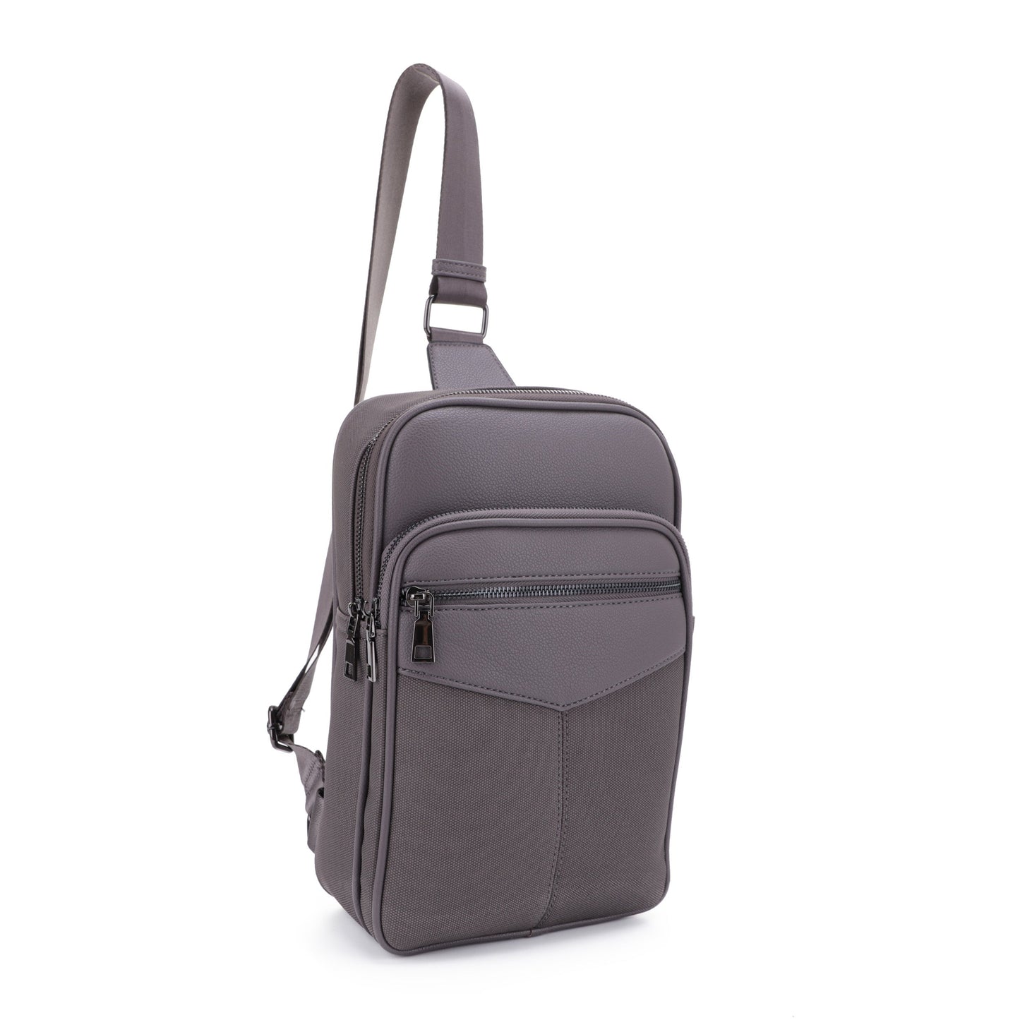 Medium Geometric Triple Pocket Sling Bag