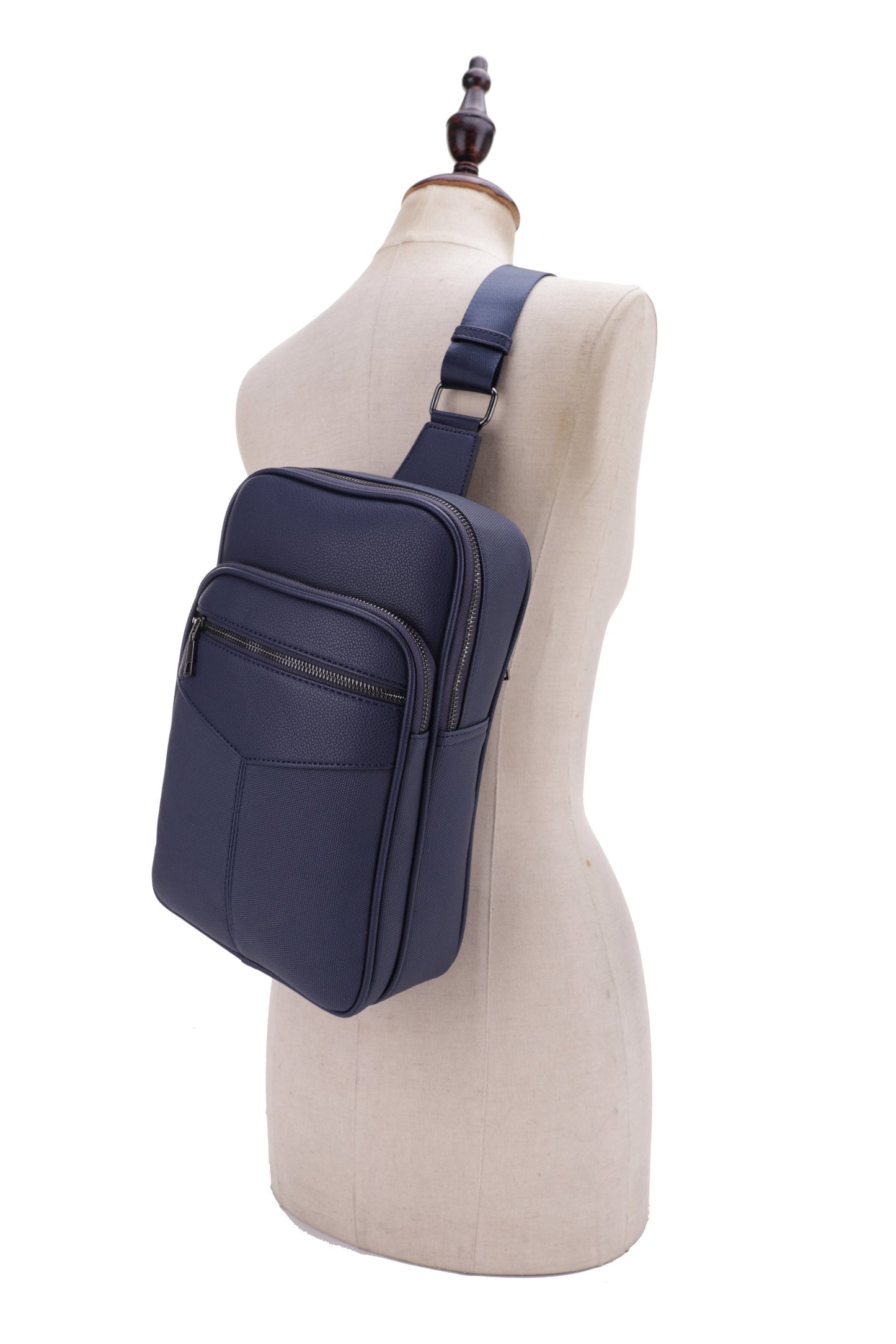 Medium Geometric Triple Pocket Sling Bag