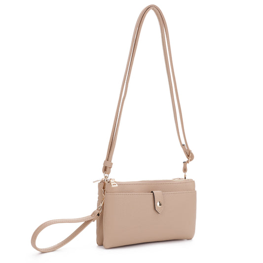 Walker Multicompartment Double Zipper Crossbody