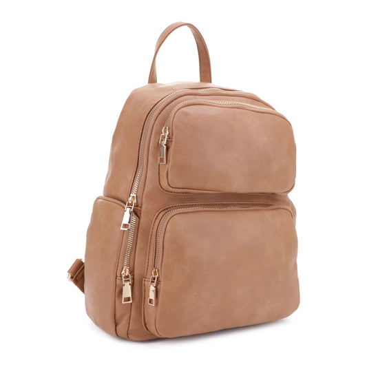 Multi Pocket Leather Backpack