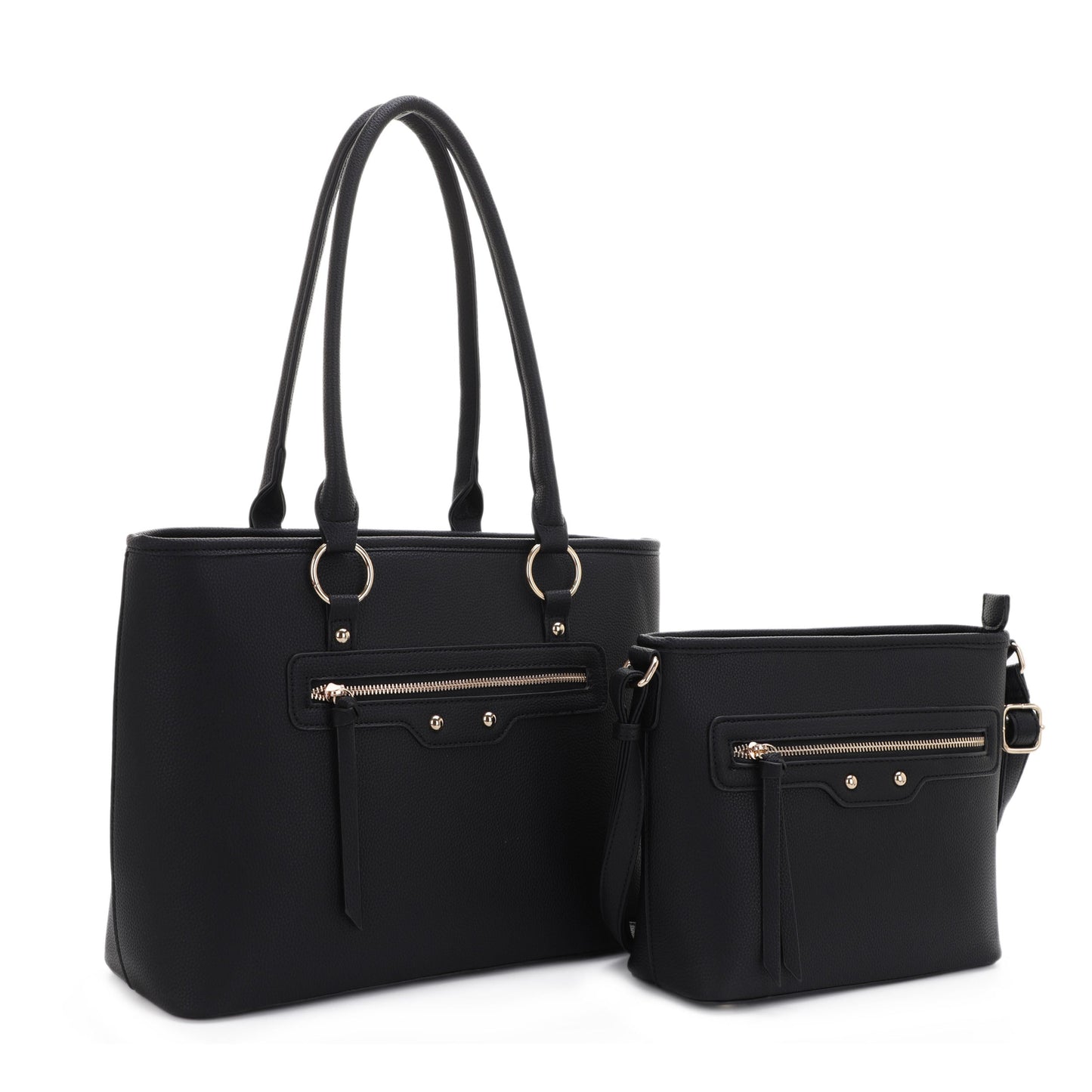 Gold Button Hardware 2-in-1 Tote Set