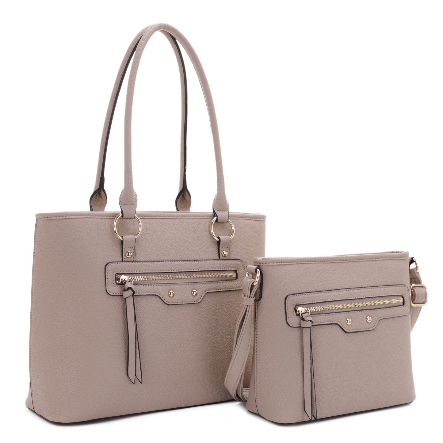 Gold Button Hardware 2-in-1 Tote Set