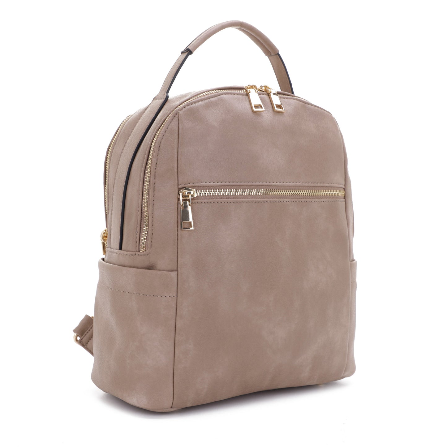 Gold Zipper Triple Compartment w/ Side Pockets Backpack