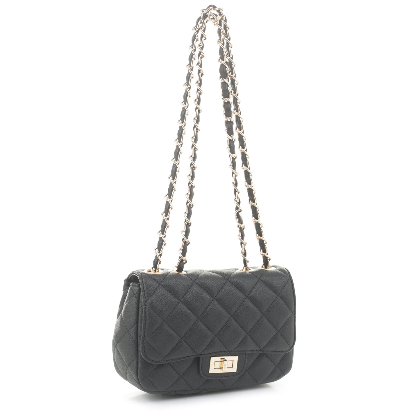 Turn Lock Quilted Shoulder Crossbody