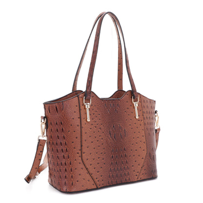 Sheila Ostrich Print Tote